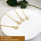 Dainty Initial Signet Pendant Necklace , 18K Gold Plated onalized Monogram Name Tiny Oval Letter Necklace White Enamel & Gold Charm Necklace