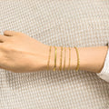 Dainty 18K Gold Plated Bracelet Chains: Figaro, Box, Herringbone, Rope - Set of 6
