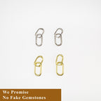 Sterling Silver Link Hoop Earrings: Minimalist Gold Dangle