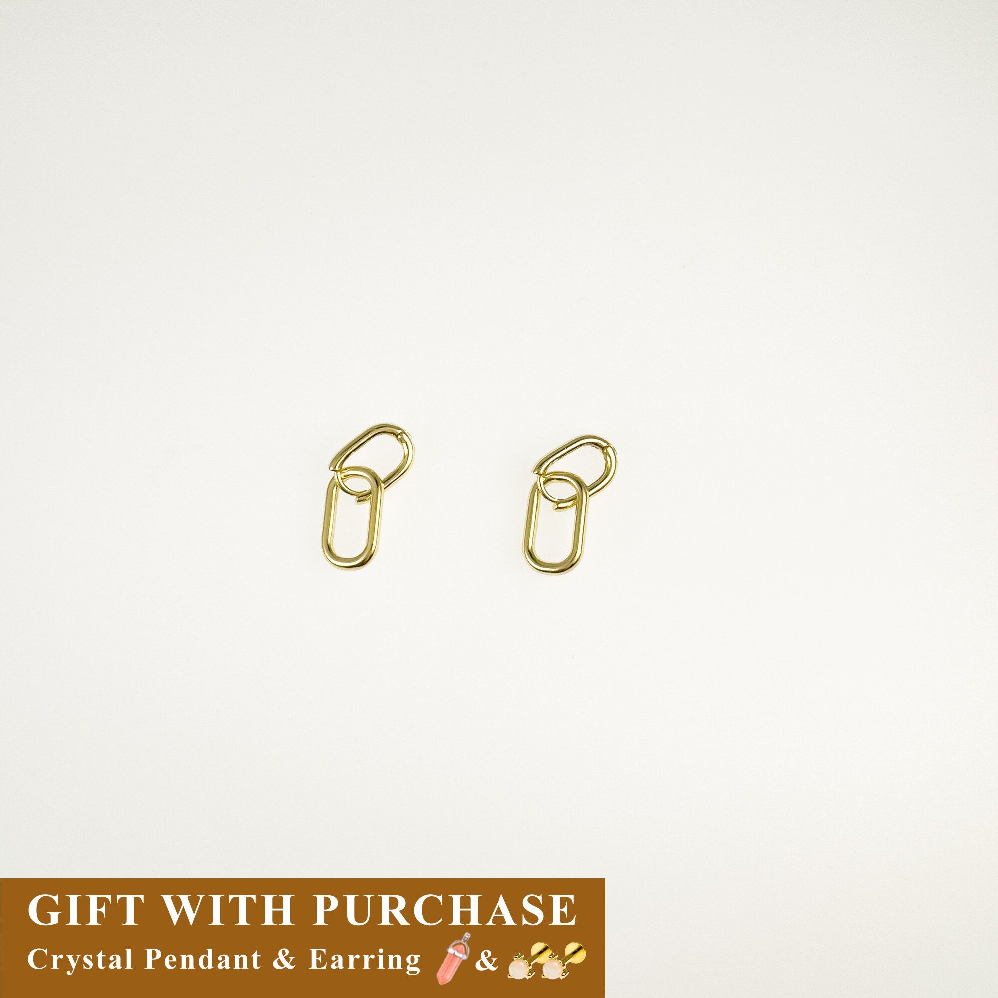 Sterling Silver Link Hoop Earrings: Minimalist Gold Dangle