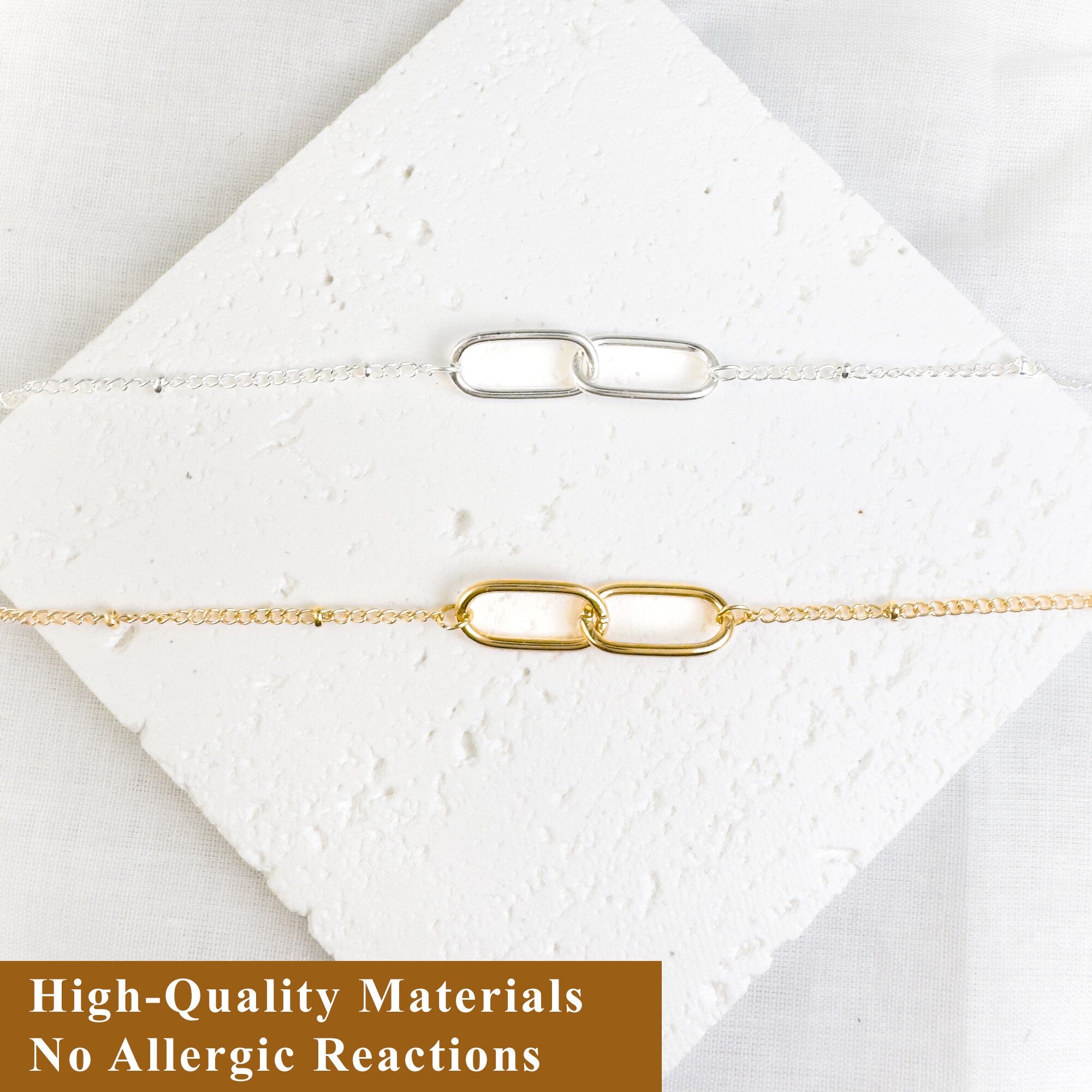 Linked Sterling Silver Pendant Necklace: Interlocking Circle Necklace