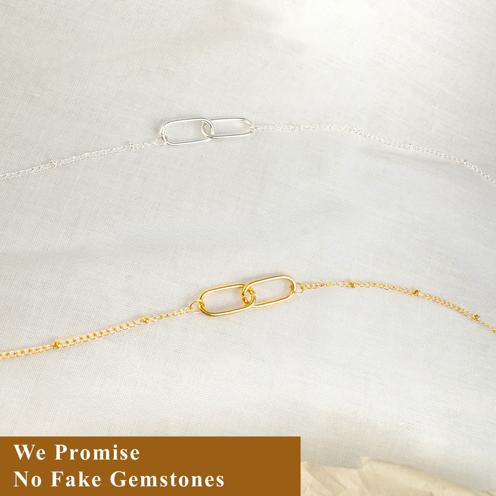 Linked Sterling Silver Pendant Necklace: Interlocking Circle Necklace