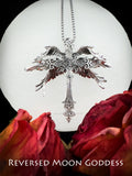 Angel Wing Cross Necklace: Gothic Y2K Silver Pendant