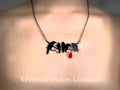 Gothic Black Crows Necklace, Murder of Crows Pendant with Red Crystal, Raven in Night Sky Charm, Memento Mori Jewelry, Dark Fantasy Gift