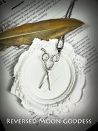 Gothic Scissors Pendant Necklace, Enchanted Titanium Steel Jewelry, Unisex Durable Pendant, Mysterious Statement Gift for All Occasions