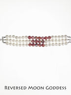 Gothic Blood Pearl Bracelet, Halloween Vampire Accessory, Red Tassel Chains, Dangling Pearls, Gothic Multi-Layer Bracelet
