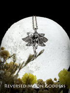 Six-Winged Angel Pearl Pendant Necklace: Gothic Seraphim Talisman