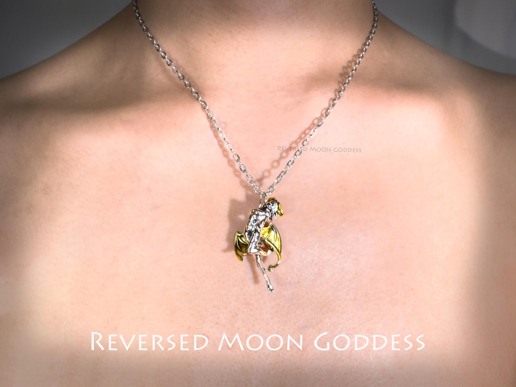 Agrat Succubus Pendant: Gothic Devil Angel Necklace, Wealth Charm