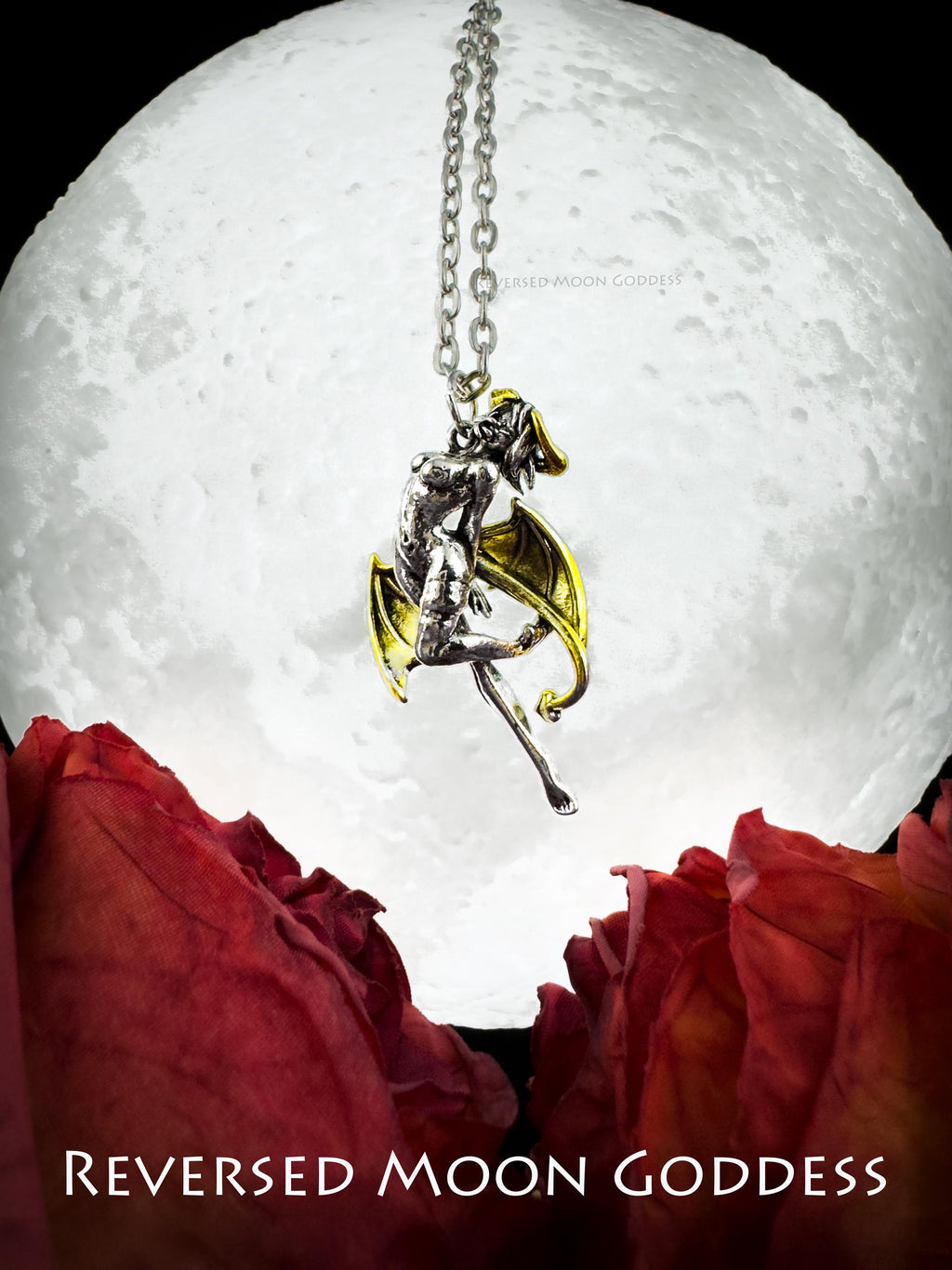 Agrat Succubus Pendant: Gothic Devil Angel Necklace, Wealth Charm
