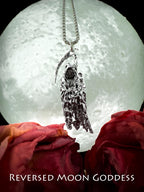 Grim Reaper Scythe Necklace, Gothic Hades Skull Pendant, Dark Mythology-Inspired Jewelry, Alloy Memento Mori Charm, Gothic Protection Amulet
