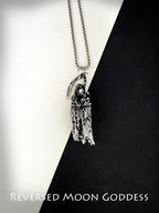 Grim Reaper Scythe Necklace, Gothic Hades Skull Pendant, Dark Mythology-Inspired Jewelry, Alloy Memento Mori Charm, Gothic Protection Amulet
