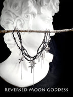 Gothic Cross Pendant Necklace: Spinel, Y2K Alternative Charm