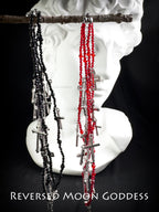 Gothic Cross Pendant Necklace: Spinel, Y2K Alternative Charm