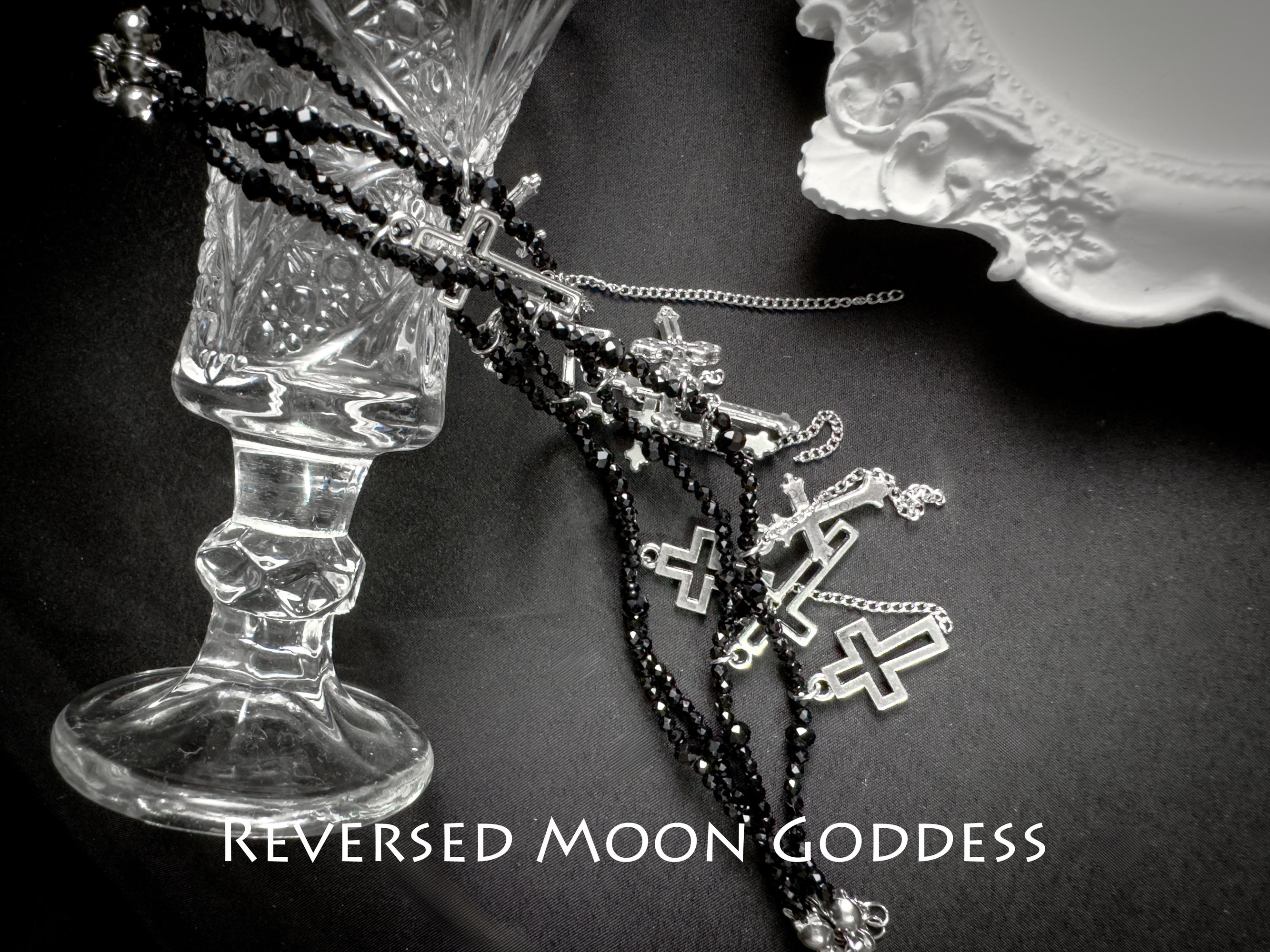 Gothic Cross Pendant Necklace: Spinel, Y2K Alternative Charm