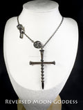 Gothic Cross Necklace: Skull Sword Pendant, Seven Deadly Sins Amulet