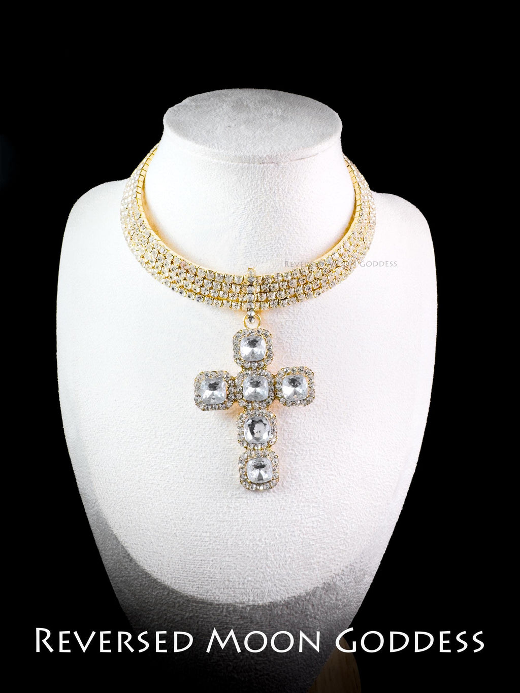 Gold Plated Diamond Cross Necklace, Sparkling 5A Zirconia , Bold Hip-Hop Jewelry ,  Oversized Cross Pendant, Party, Club and Gift Ready