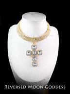 Gold Plated Diamond Cross Necklace, Sparkling 5A Zirconia , Bold Hip-Hop Jewelry ,  Oversized Cross Pendant, Party, Club and Gift Ready