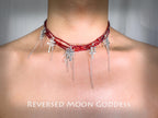 Red Junk Heaven Die Cross Necklace, Gothic Cross Pendant with Sacred Red Beads, Vintage Charm Necklace, Y2K Alternative Jewelry,Memento Gift