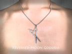 Gothic Scissors Pendant Necklace, Enchanted Titanium Steel Jewelry, Unisex Durable Pendant, Mysterious Statement Gift for All Occasions