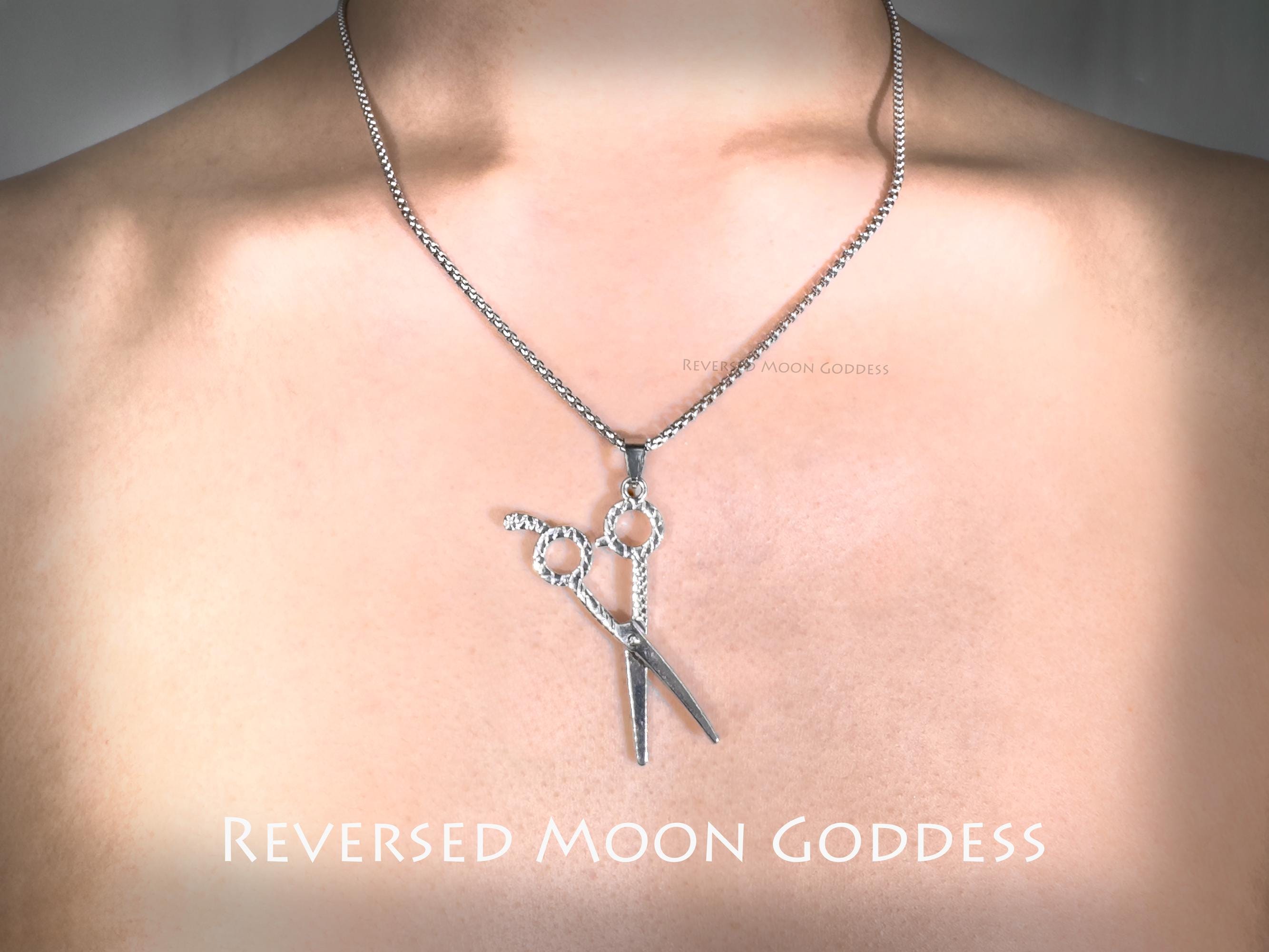 Gothic Scissors Pendant Necklace, Enchanted Titanium Steel Jewelry, Unisex Durable Pendant, Mysterious Statement Gift for All Occasions