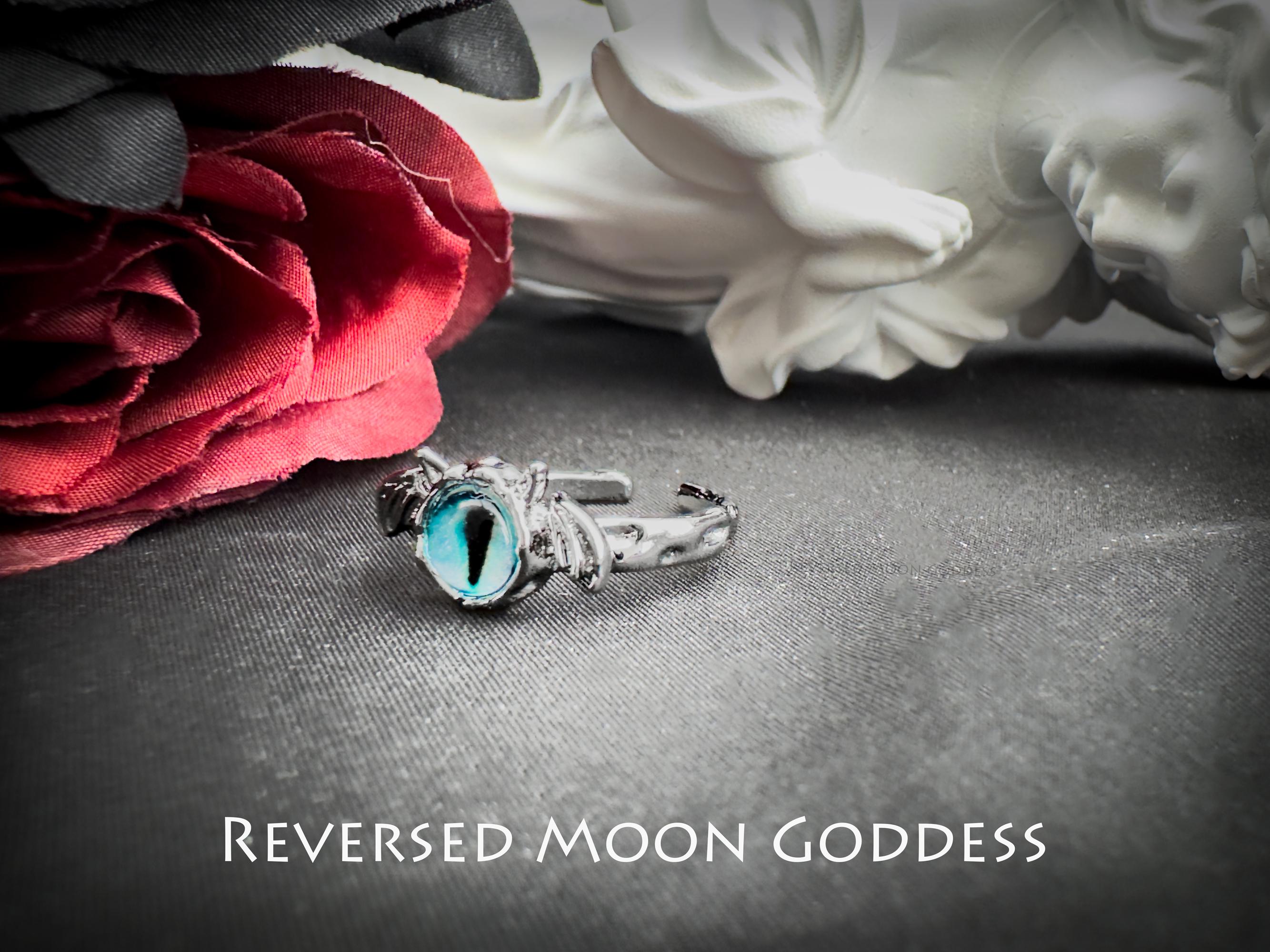 Blue Crystal Magic Eye Ring Set: Titanium Steel Stackable Rings
