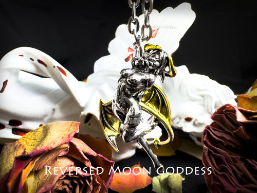 Agrat Succubus Pendant: Gothic Devil Angel Necklace, Wealth Charm