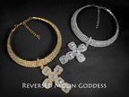 Gold Plated Diamond Cross Necklace, Sparkling 5A Zirconia , Bold Hip-Hop Jewelry ,  Oversized Cross Pendant, Party, Club and Gift Ready