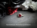 Crimson Crystal Ring Set: Gothic Titanium Steel Adjustable Rings