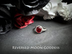 Crimson Crystal Ring Set: Gothic Titanium Steel Adjustable Rings