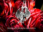 Fallen Angel Wing Necklace: Antique Silver Gothic Pendant