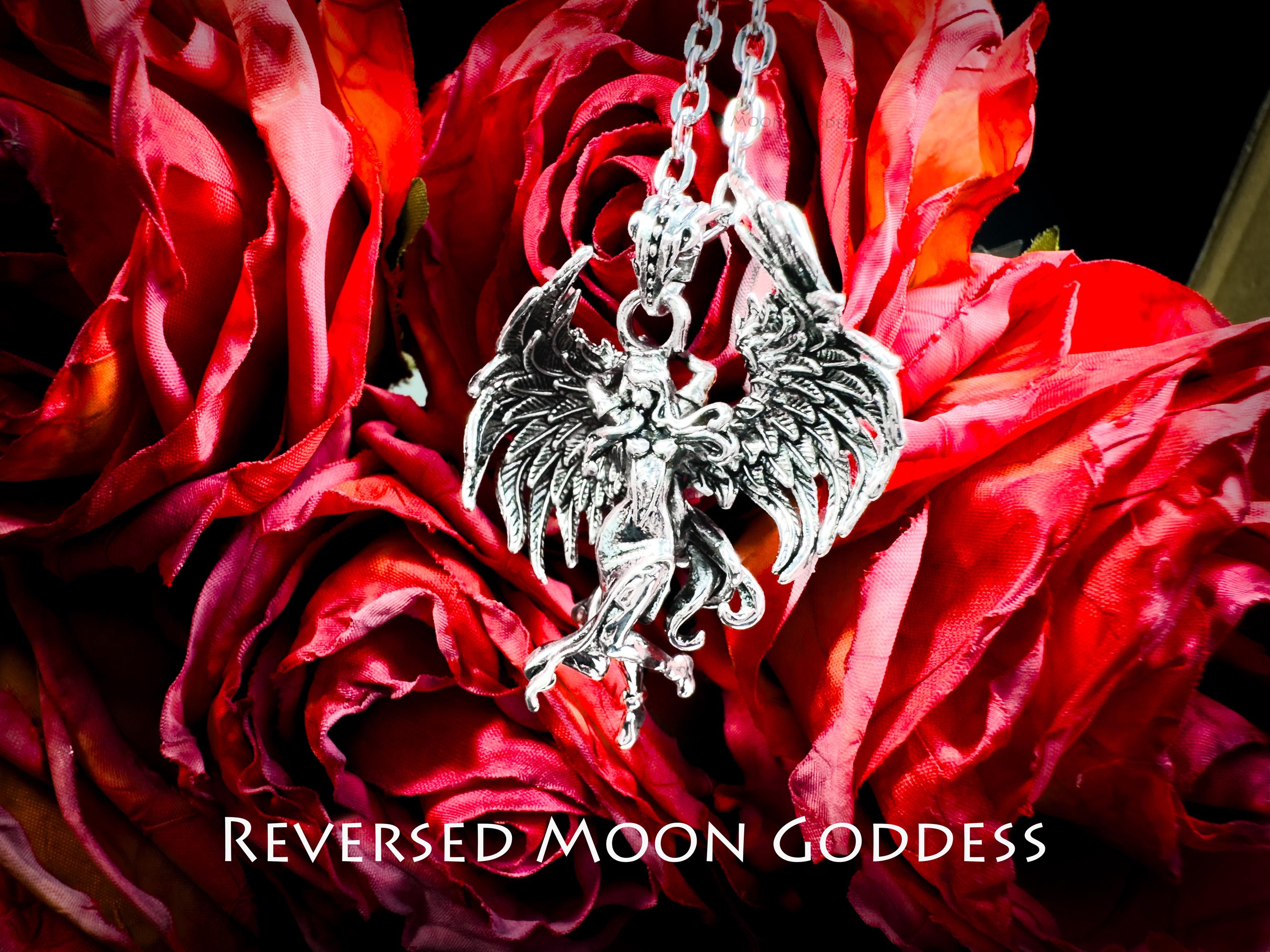 Fallen Angel Wing Necklace: Antique Silver Gothic Pendant
