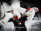 Gothic Burgundy Love Heart Earrings, Retro Gemstone Halloween Jewelry, Vampire Bloodstone Style, Boho Chic Earrings, Dark Aesthetic