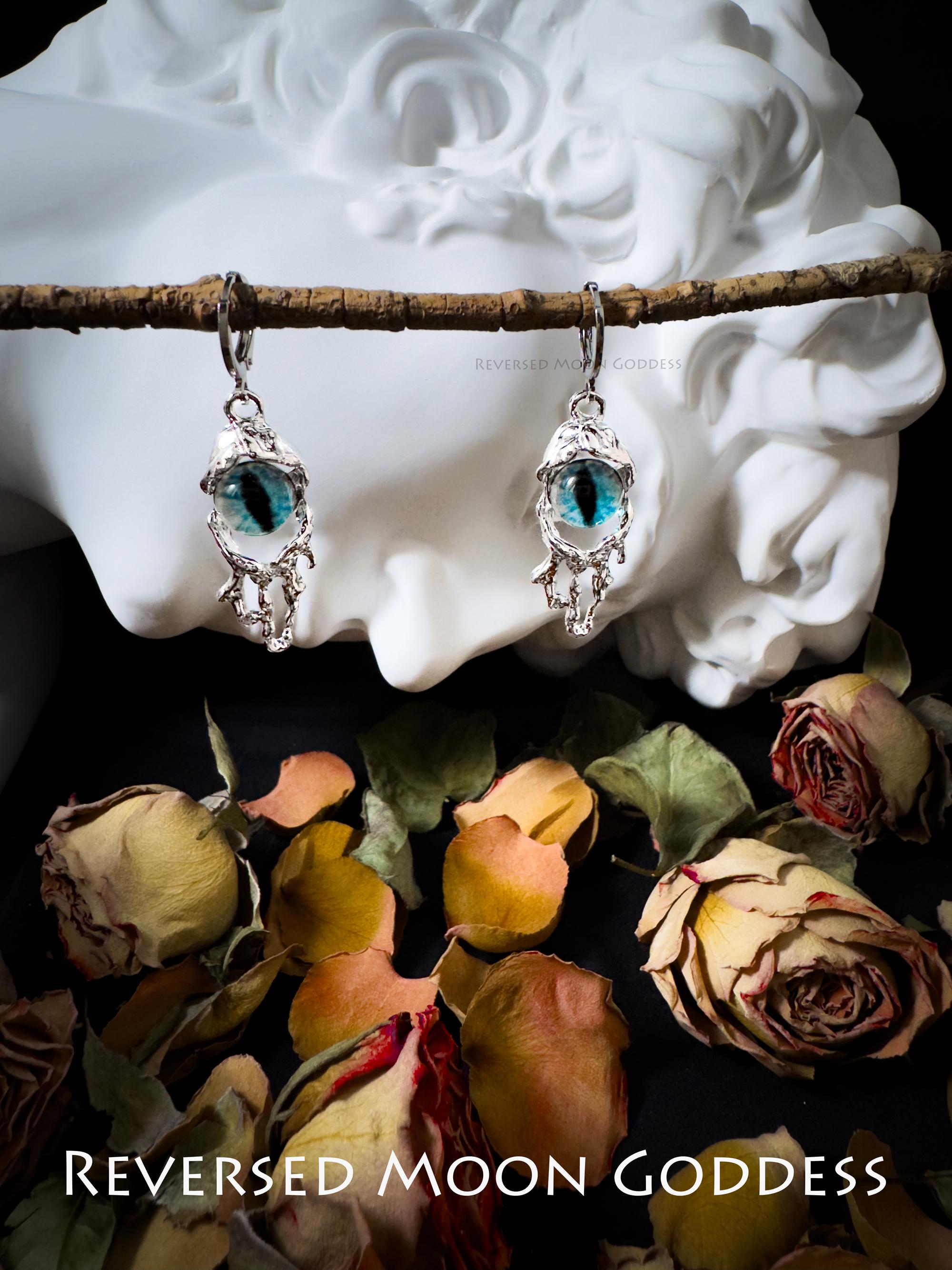 Gothic Devil Eye Earrings, Halloween Evil Eye Jewelry, Lightweight Resin Earrings, Gothic Lolita Cosplay Accessories for Women, gift for her