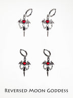 Gothic Devil Wing Earrings, Halloween Evil Eye Jewelry, Dark Lolita Thorn Jewelry, Celestial Chain, Gothic Lolita Earrings, gift for her