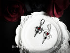 Gothic Devil Wing Earrings, Halloween Evil Eye Jewelry, Dark Lolita Thorn Jewelry, Celestial Chain, Gothic Lolita Earrings, gift for her