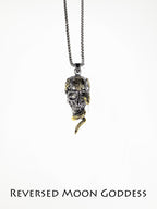 Gothic Skull Snake Pendant Necklace: 925 Silver Unisex Jewelry