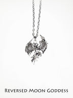 Fallen Angel Wing Necklace: Antique Silver Gothic Pendant