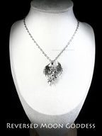 Fallen Angel Wing Necklace: Antique Silver Gothic Pendant