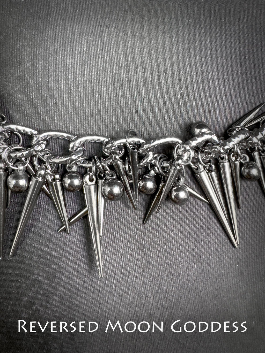 Punk Spike Chain Necklace: Y2K Gothic Rivet Accessory