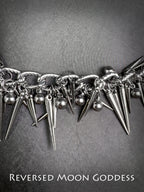 Punk Spike Chain Necklace: Y2K Gothic Rivet Accessory