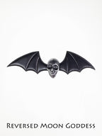 Gothic Skull & Bat Wing Hair Clips: Halloween Cosplay Barrettes - Set of 3
