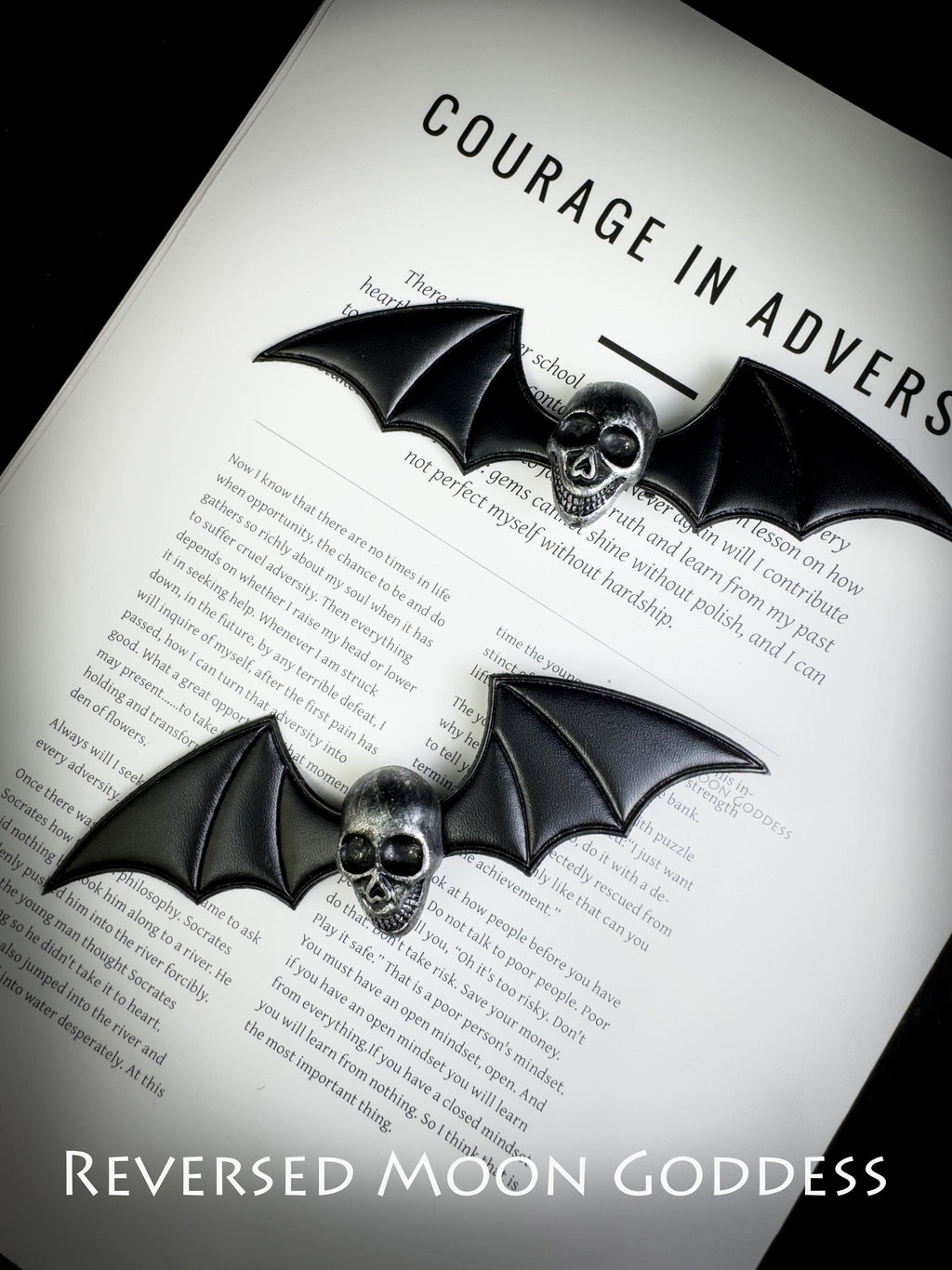 Gothic Skull & Bat Wing Hair Clips: Halloween Cosplay Barrettes - Set of 3
