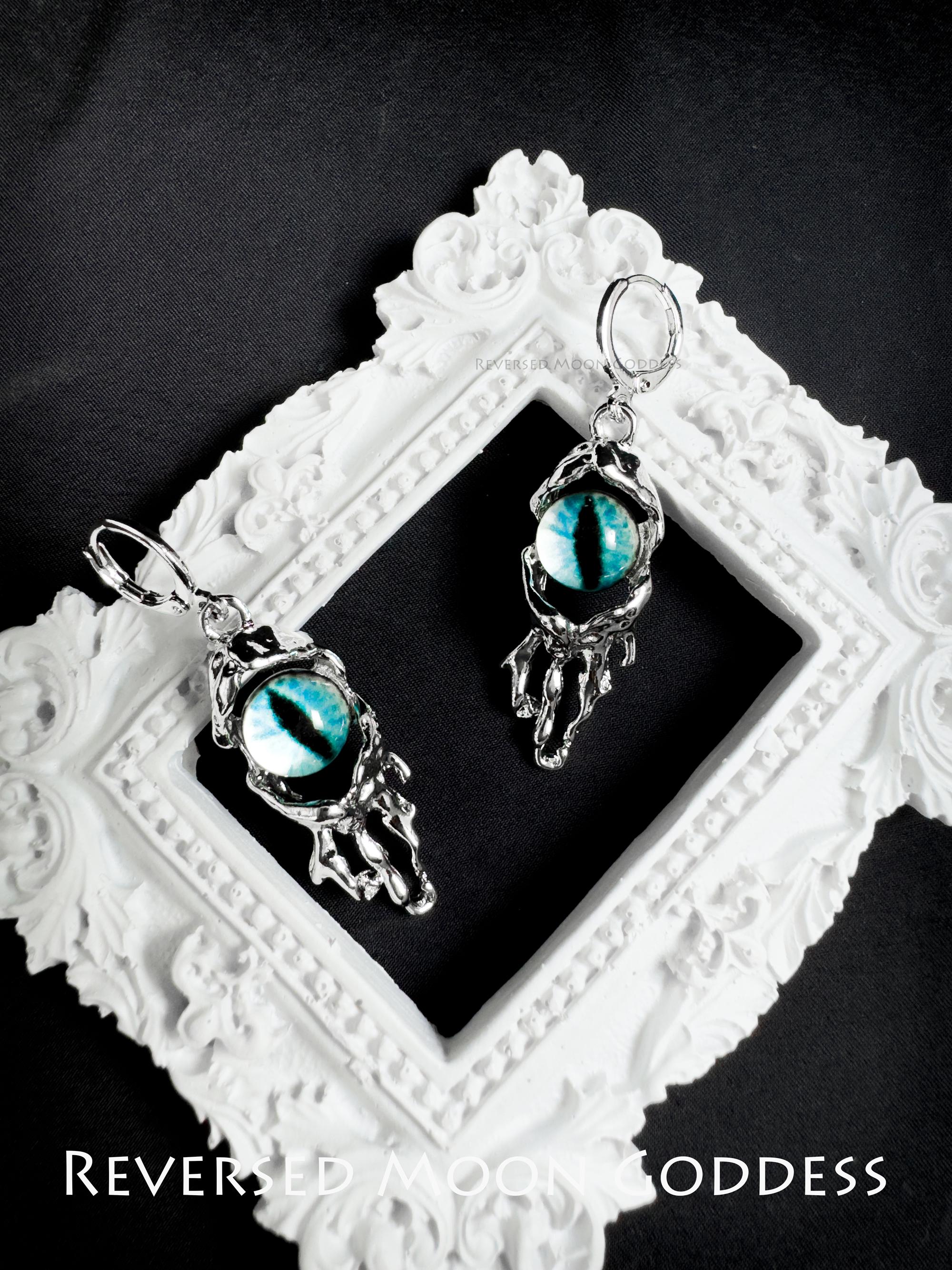 Gothic Devil Eye Earrings, Halloween Evil Eye Jewelry, Lightweight Resin Earrings, Gothic Lolita Cosplay Accessories for Women, gift for her