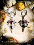 Gothic Devil Wing Earrings, Halloween Evil Eye Jewelry, Dark Lolita Thorn Jewelry, Celestial Chain, Gothic Lolita Earrings, gift for her