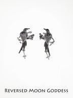Gothic Crow Ear Clip • Non-Pierced Zircon Earring • Inspired by Celtic Mysticism & Shin Designs • Perfect for Cosplay, Gothic Lolita, Gift