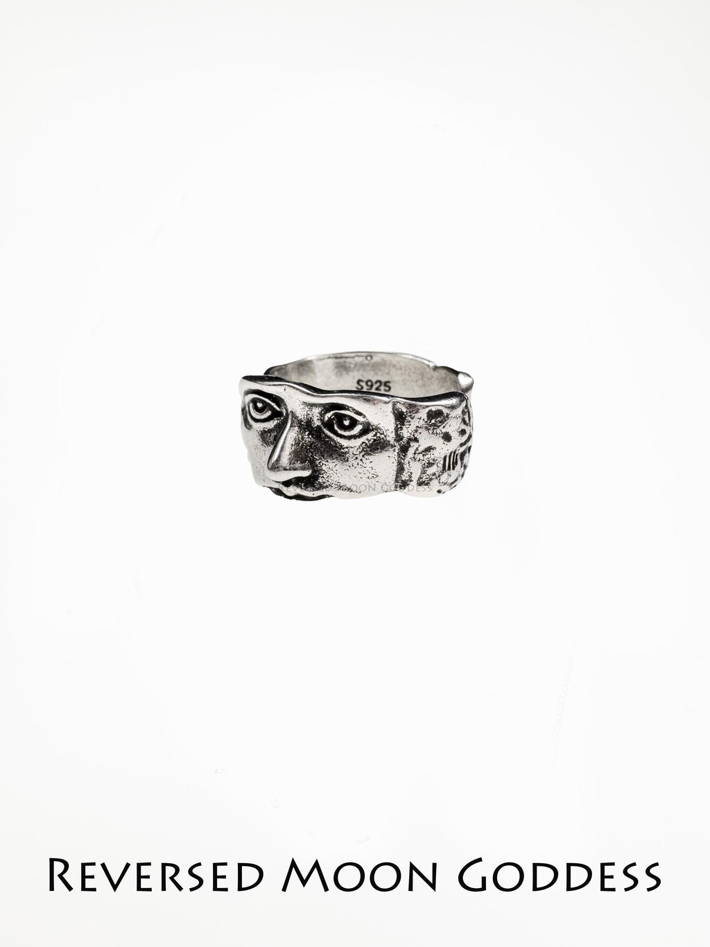 Michelangelo David Mask Ring • 925 Sterling Silver Adjustable Geometric Band • Renaissance Artistic Jewelry for Bohemian Gothic Lolita Style