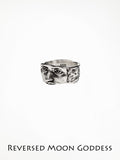 Michelangelo David Mask Ring • 925 Sterling Silver Adjustable Geometric Band • Renaissance Artistic Jewelry for Bohemian Gothic Lolita Style