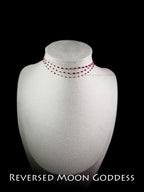 Gothic Blood Drop Necklace • Red Crystal Choker with Layered PU Leather • Gothic Lolita Jewelry for Women, Men & Cosplay