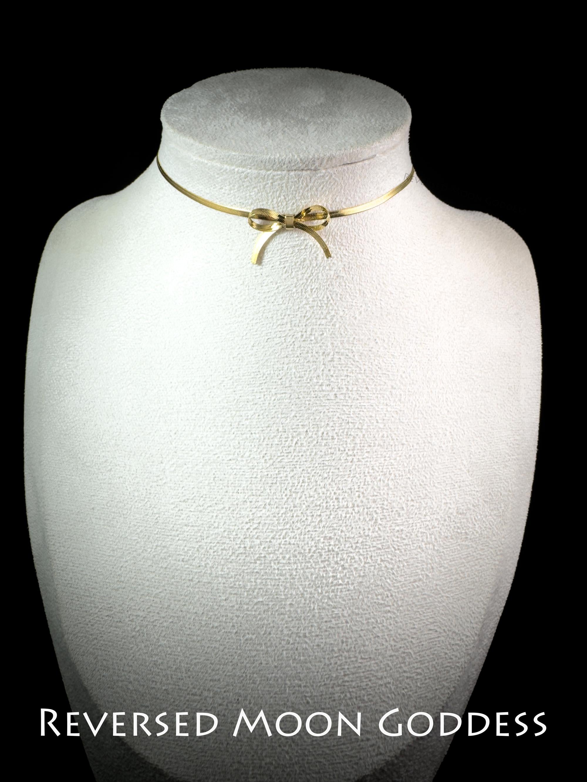 Dainty Gold Bow Necklace and Earrings Set • Minimalist Knot Jewelry for Women • Cottagecore Bridal Accessories & Wedding Bridesmaid Gift