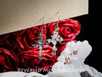 Gothic Rose Cross Necklace & Thorn Earrings: Asymmetric Zircon Jewelry